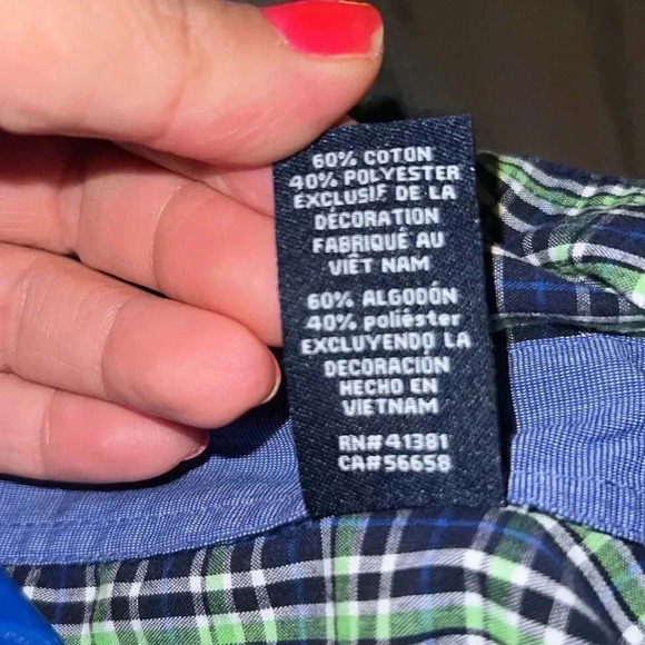 Chaps Men’s Large Button Up Shirt Blue Green - Picture 5 of 6